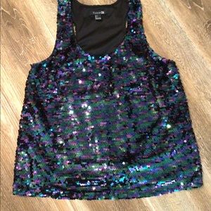 Forever 21 multi color sequin top - Large